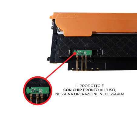 4 Toner HP W2070A Nero + Colore CON CHIP Compatibile