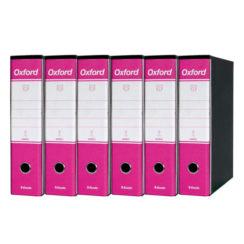 Esselte Oxford Registratore Archivio Dorso 8 cm Colore Fucsia Confezione da 6