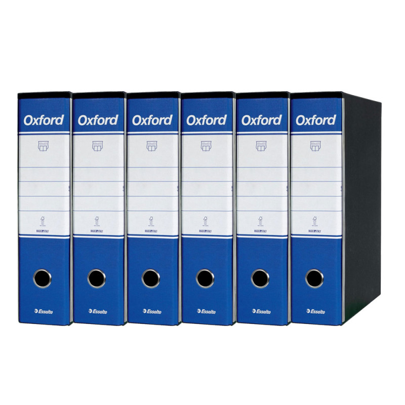 Esselte Oxford Registratore Archivio Dorso 8 cm Colore Blu Confezione da 6