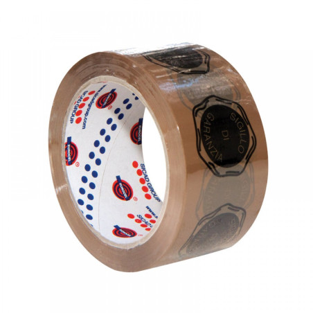 Nastro da Imballo Eurocel con Sigillo di Garanzia Colore Avana 55mm di larghezza per 66 metri di lunghezza Adesivo