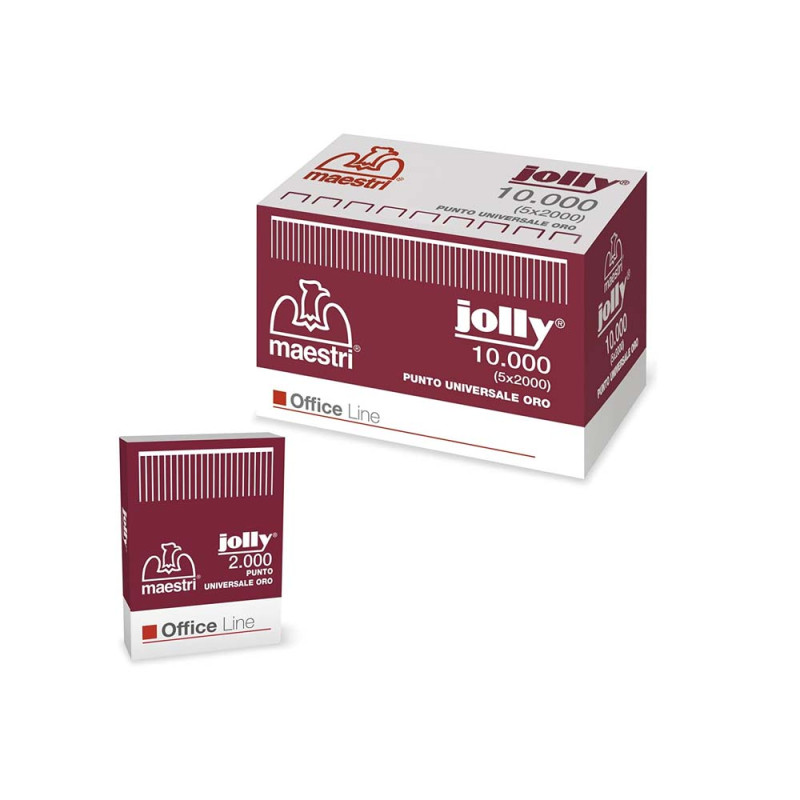 Punti Metallici per Cucitrice Jolly Oro Passo 6 mm - 10.000 punti