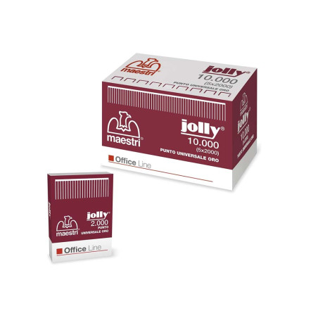 Punti Metallici per Cucitrice Jolly Oro Passo 6 mm - 10.000 punti