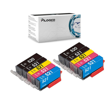 10 Cartucce Canon PGI-520 Nero + Colore CON CHIP Compatibili