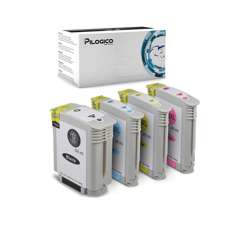 4 Cartucce HP 940 XL Nero + Colore Compatibili