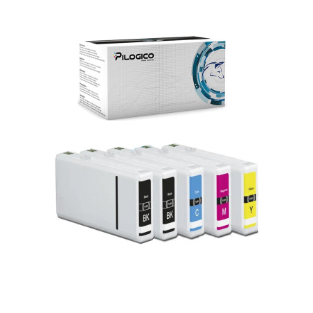 4 Cartucce Epson T7015 Nero e Colore Compatibili