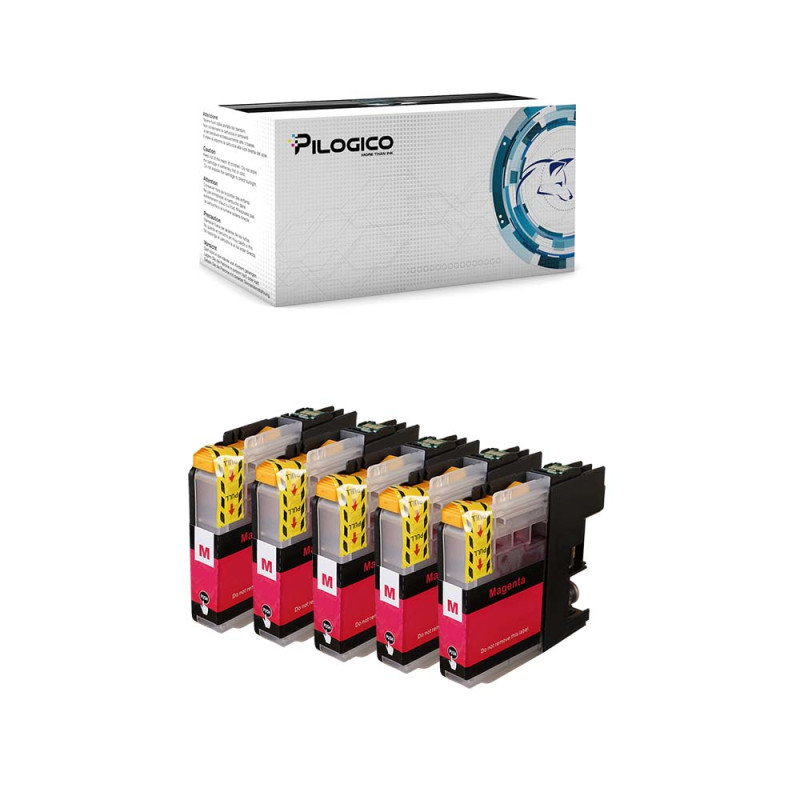 5 Cartucce Brother LC123 123 Magenta Compatibili