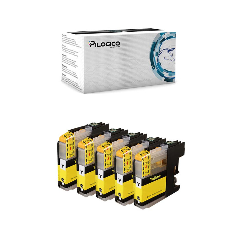 5 Cartucce Brother LC123 123 Giallo Compatibili
